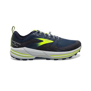 Brooks Cascadia 16 Mens Trail Running Shoes Navy/Yellow/Grey | USA-KPT703265